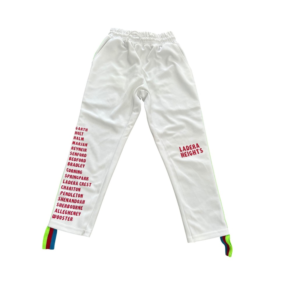 Ladera Heights White Track Pants Streetwear Side Stripe Joggers Women Small